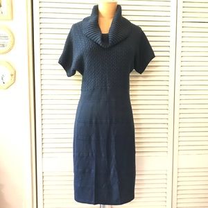 The Limited Sweater Dress Small Cowl Neck Dark Blue Short Sleeve Womens Party
